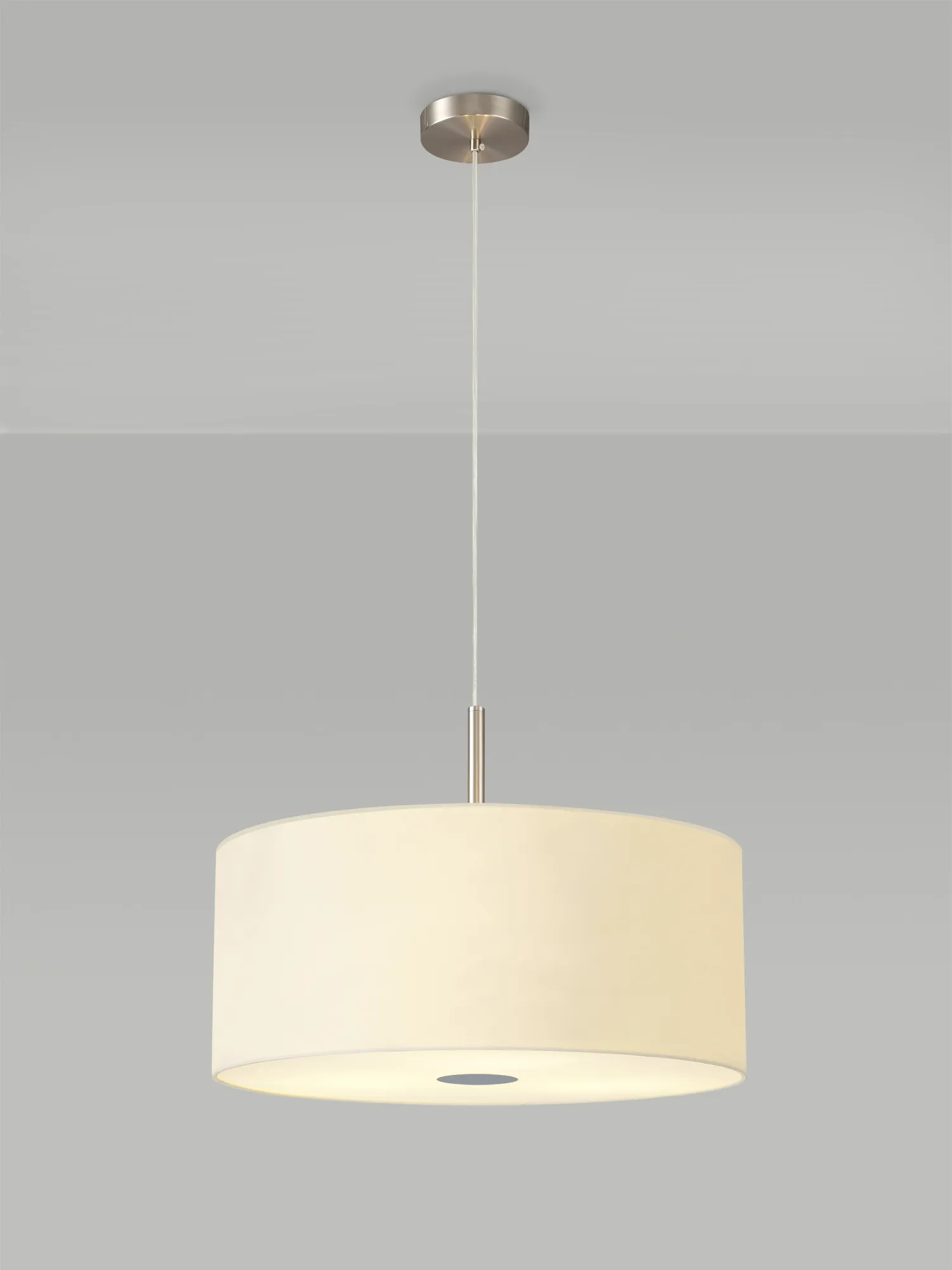Baymont 50cm 3 Light Pendant Satin Nickel, Ivory Pearl, Frosted Diffuser DK0447  Deco Baymont SN IV